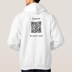 QR-Code Firmenlogo Professionell Schwarz Modern Hoodie