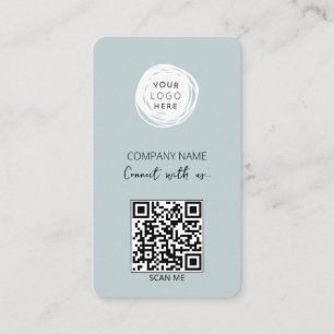 QR-Code Firmenlogo Staubblau Visitenkarte