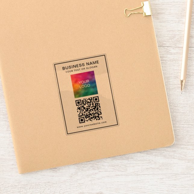 QR-Code Firmenlogo - Vorlage für den Namen des Kun Aufkleber (Notizbuch)