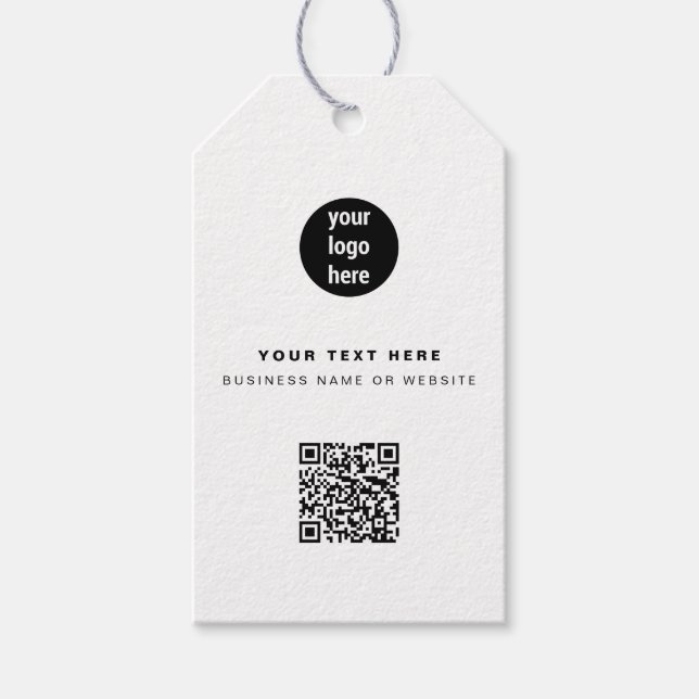 QR-Code-Firmenlogos Modernes Minimalistisches Gesc Geschenkanhänger (Vorderseite)
