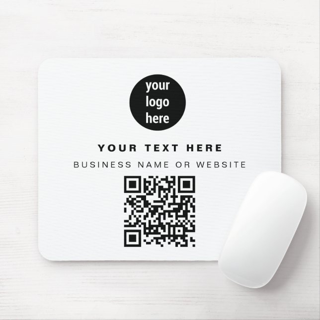QR-Code-Firmenlogos Modernes Minimalistisches Gesc Mousepad (Mit Mouse)