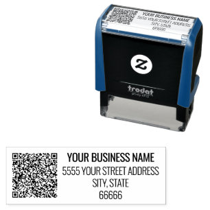 QR-Code Firmenname Anschrift Selbstfarbige Briefma Permastempel