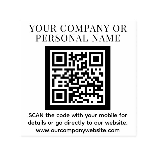QR CODE Firmenname benutzerdefinierter Text modern Permastempel (Design)