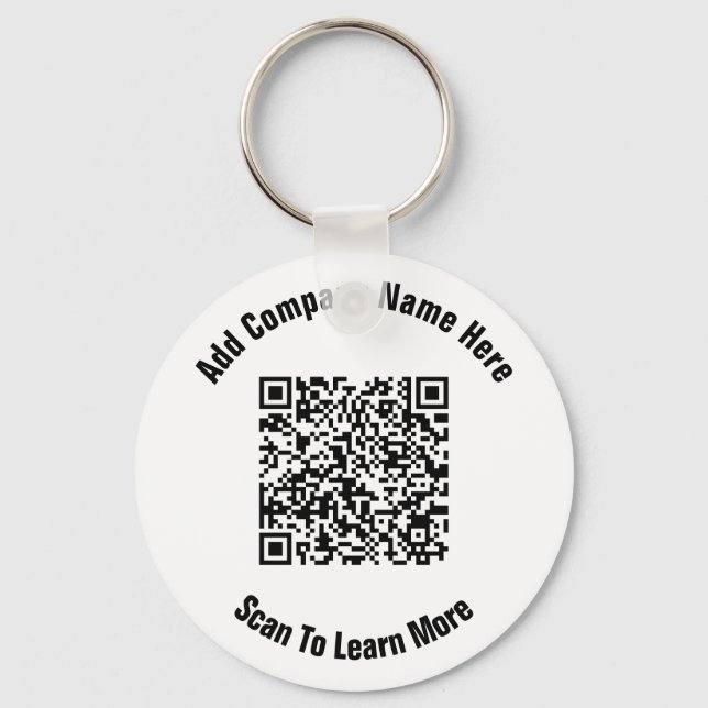 QR-Code Firmenname Textvorlage Schlüsselanhänger (Vorderseite)