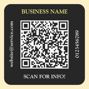 QR-Code Firmenname Website Promo Schwarz generiere Quadratischer Aufkleber