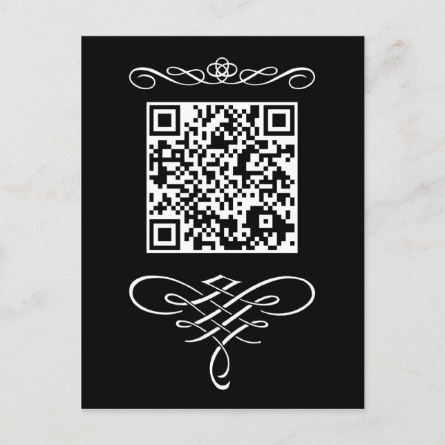 QR-Code florieren Postkarte (Vorderseite)