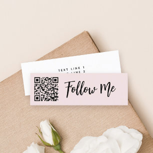 QR-Code Folgen Sie mir Beruflichen Business Blush Mini Visitenkarte