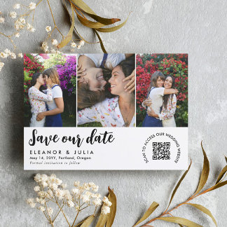 QR Code Foto Collage Wedding Save the Date