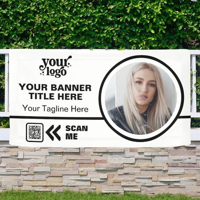 QR-Code-Foto für Business-Logos im Freien Banner (Von Creator hochgeladen)