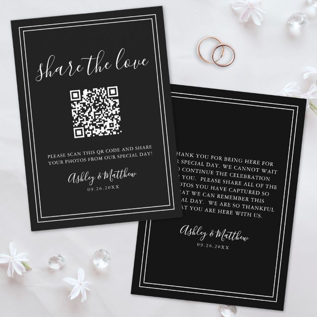QR Code Foto für Gast Sharing Minimalistisch Weddi Begleitkarte (QR Code Guest Photo Sharing Minimalist Wedding Enclosure Card )