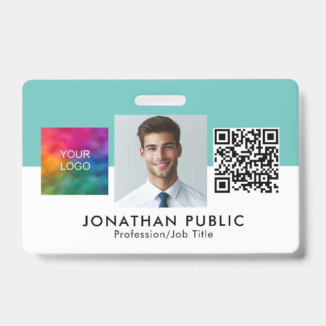 QR-Code-Foto für Mitarbeiter des individuell anpas Ausweis (Vorderseite)