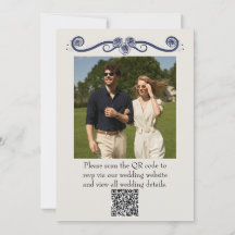 QR-Code Foto-Hochzeitseinladung | Elegant Boho