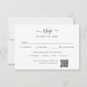 QR-Code-Foto in Weiß RSVP Karte