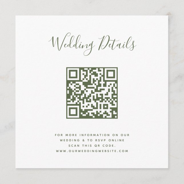 QR-Code-Foto-RSVP  Menükarte (Vorderseite)