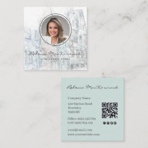 QR-Code-Foto-Script-Social-Icon-Immobilienmakler Quadratische Visitenkarte