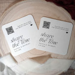 QR Code Foto Sharing Modern Simple Wedding Rechteckiger Pappuntersetzer<br><div class="desc">QR Code Hochzeit Untersetzer: Helfen Sie den Gästen, den Zauber Ihrer Hochzeitsnacht zu erfassen! Dieser elegante quadratische Untersetzer verfügt über einen eigenen QR-Code, den Sie scannen können, um Fotos auf Ihr gemeinsames Album hochzuladen. Personalisiert mit Ihren Namen und Ihrem Hochzeitsdatum, ist es ein stilvolles und funktionelles Sake für Ihre Feier....</div>