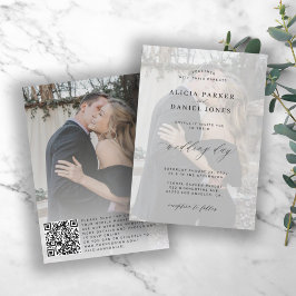QR CODE Foto überlagern Moderne Hochzeit Einladung