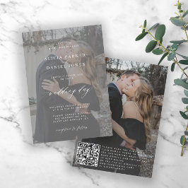QR CODE Foto überlagern Moderne Hochzeit Einladung
