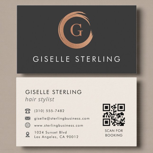 QR-Code Friseur Minimalist Visitenkarte (Von Creator hochgeladen)