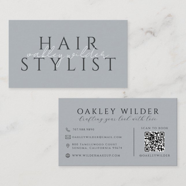 QR-Code Friseur Neutral Visitenkarte (Vorne/Hinten)