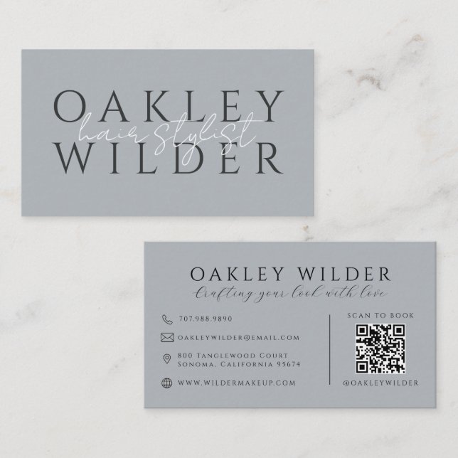 QR-Code Friseur Neutral Visitenkarte (Vorne/Hinten)