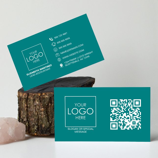 QR Code Front and Back Business Logo Professional Visitenkarte (Von Creator hochgeladen)