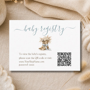 QR-Code für Baby-Registry Little Cowboy Boy Shower Begleitkarte