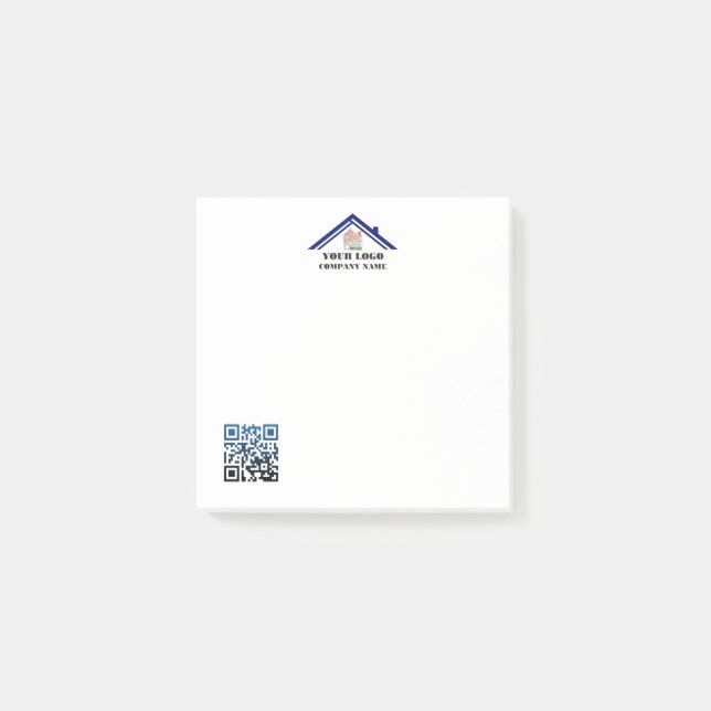 QR-Code für benutzerdefinierte Logos Post-it Klebezettel (Vorderseite)