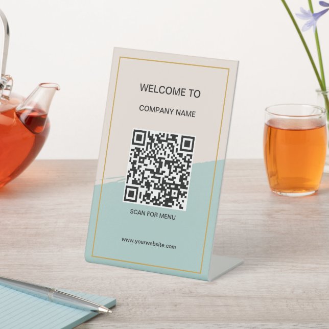 QR-Code für benutzerdefinierte Markenbezeichnungen Sockelschild (In SItu)