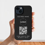 QR-Code für benutzerdefinierte Unternehmen und Tex iPhone Hülle<br><div class="desc">Mit diesem eleganten iPhone-Gehäuse mit individuellem Logo und Text fördern Sie Ihr Geschäft. Fügen Sie einfach Ihr Logo hinzu,  indem Sie auf "Personalisieren" klicken.</div>