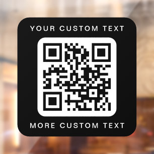 QR-Code für benutzerdefinierten Text oben und unte Fensteraufkleber