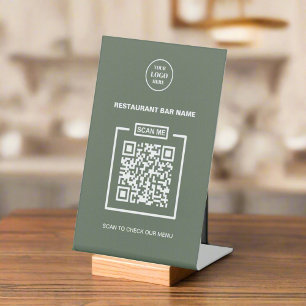 QR-Code für benutzerdefiniertes Business-Logo, sau Sockelschild