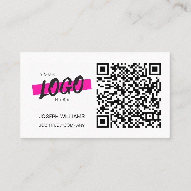 QR-Code für benutzerdefiniertes Business-Logo  Visitenkarte (Vorderseite)