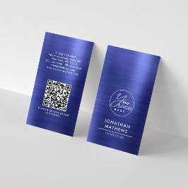 QR-Code für beruflich gebürstetes Metallic Blue-Lo Visitenkarte