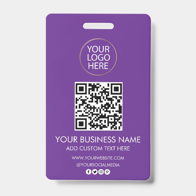 QR-Code für berufliche Firmenlogos und Textfirmen Ausweis (Vorderseite)