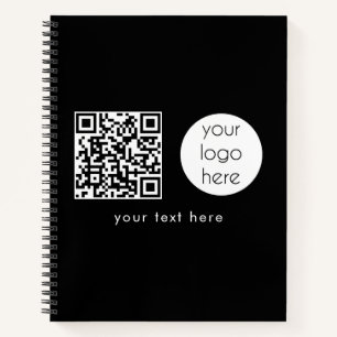 QR-Code für berufliche Geschäftslogos und Text Notizbuch