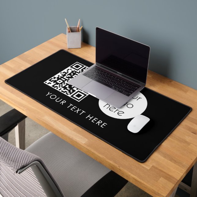 QR-Code für berufliche Geschäftslogos und Text Schreibtischunterlage (Büro 2)