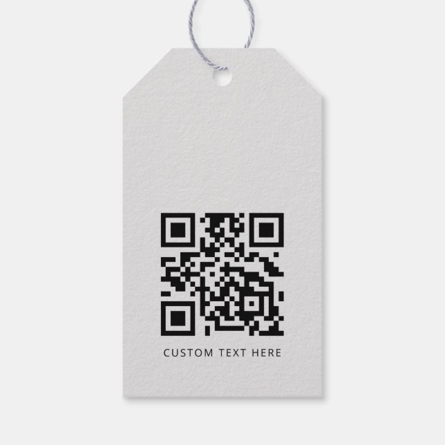 QR-Code für berufliche, moderne Firmenlogos Grau M Geschenkanhänger (Rückseite)