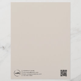 QR-Code für berufliche, moderne Unternehmen Beige Briefbogen