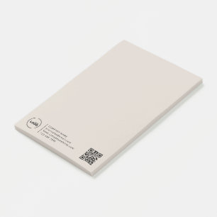 QR-Code für berufliche, moderne Unternehmen Beige Post-it Klebezettel