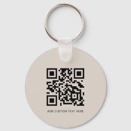 QR-Code für berufliche, moderne Unternehmen Beige Schlüsselanhänger