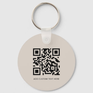 QR-Code für berufliche, moderne Unternehmen Beige Schlüsselanhänger