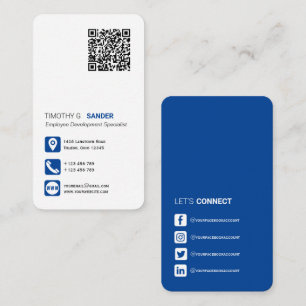 QR-Code für berufliche soziale Medien blau  Visitenkarte