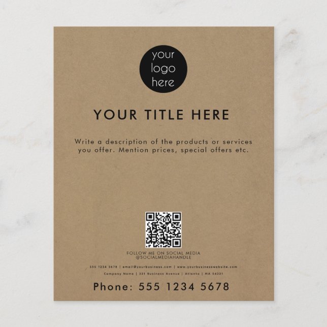 QR-Code für berufliche Unternehmen Flyer (Vorne)