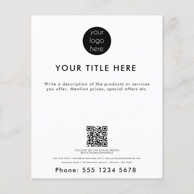 QR-Code für berufliche Unternehmen Flyer (Vorne)