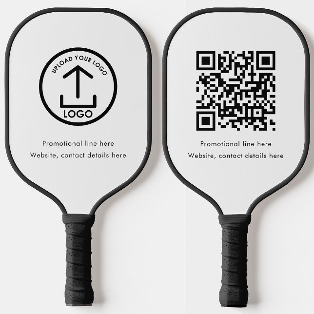 QR-Code für Berufliche Unternehmen Pickleball Schläger (White Professional Business Logo Text QR Code Pickleball Paddle)