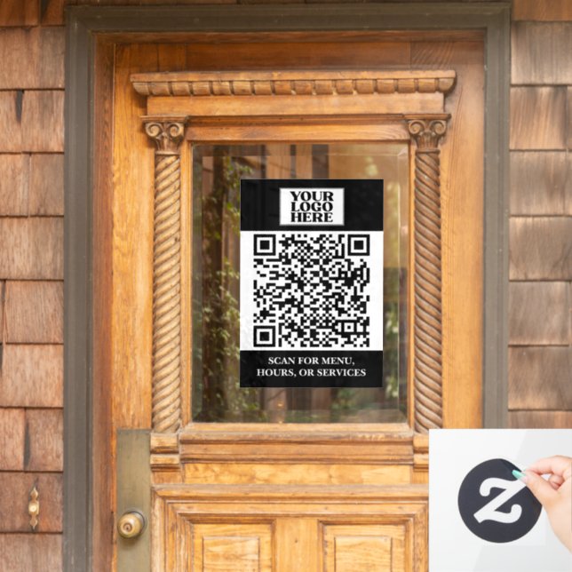 QR-Code für Black Business-Logos Fensteraufkleber (Haustür)
