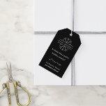 QR-Code für Black Modern Christmas Business-Logo C Geschenkanhänger<br><div class="desc">Eleganter und minimaler Geschenktag mit dem Zitat "Eine fröhliche Urlaubssaison wünschen!". Fügen Sie Text,  Ihr Logo und Ihre URL hinzu,  um den QR-Code zu erstellen.</div>
