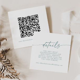 QR-Code für Boho Chic Aquamarin und White Wedding Begleitkarte
