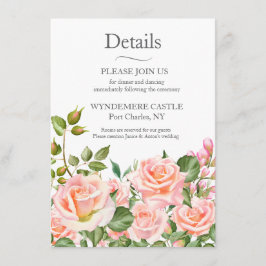 QR-Code für botanische Hochzeiten in Rosa Begleitkarte